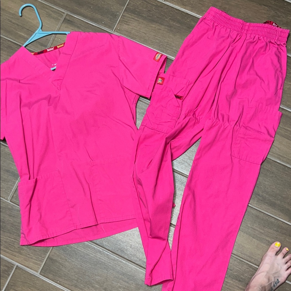 Bright Pink Scrub Set